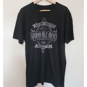 Mens Grand Ole Opry Outlaw Country Black Shirt Large